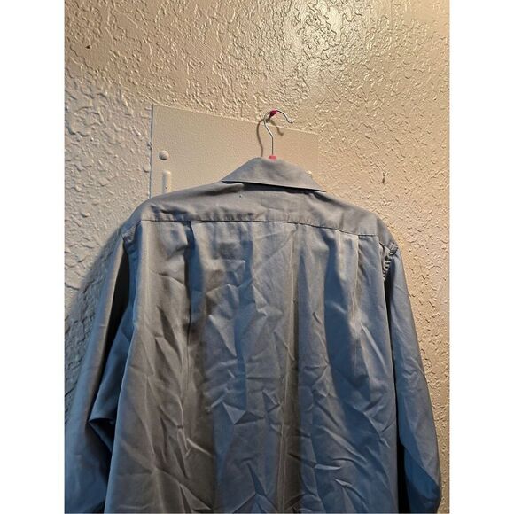 Van Heusen Grey Regular Fit Lux Sateen Button Down Shirt Men’s Size 17 34/35 - Picture 4 of 11